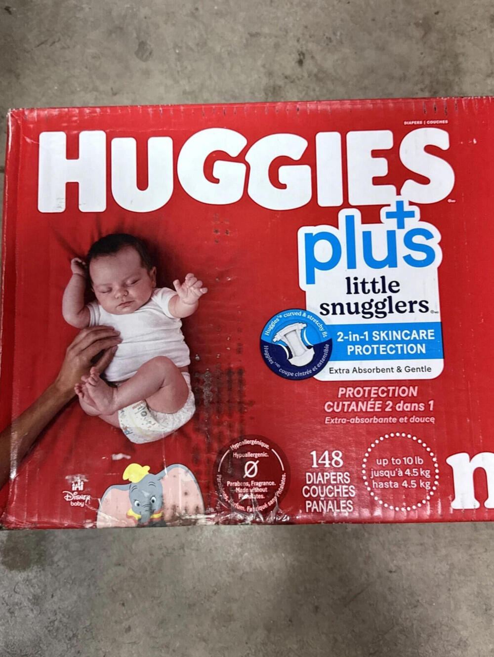 ~Huggies Plus Little Snugglers Newborn 148 Ct Disney Print Daipers 2in1 Skincare